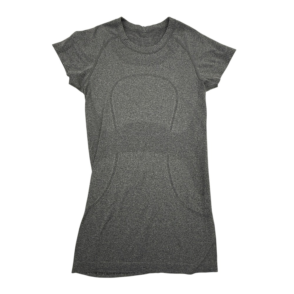 Lululemon Swiftly Tech Short Sleeve Women 4 Gray Heathered Athletic Workout Tee
